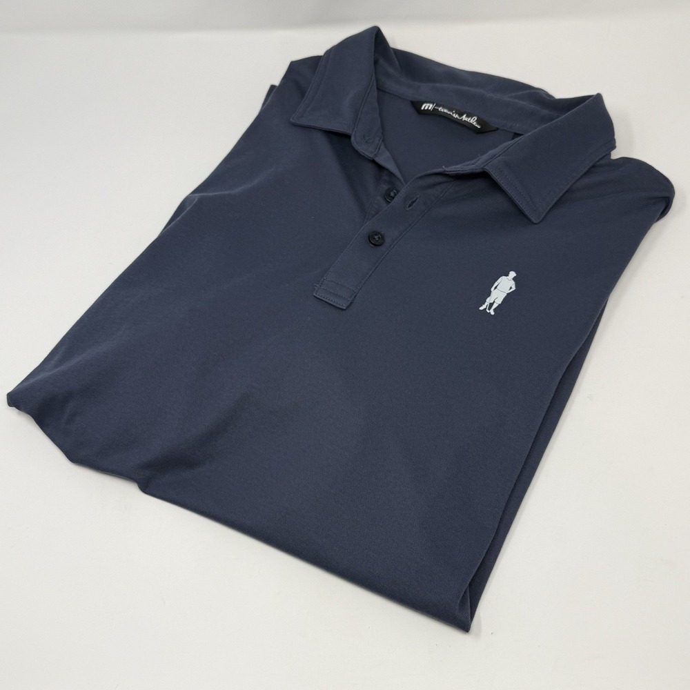 Travis Mathew Polo Shirt Men's XL Blue Knickers or Nothin' Golf Polo